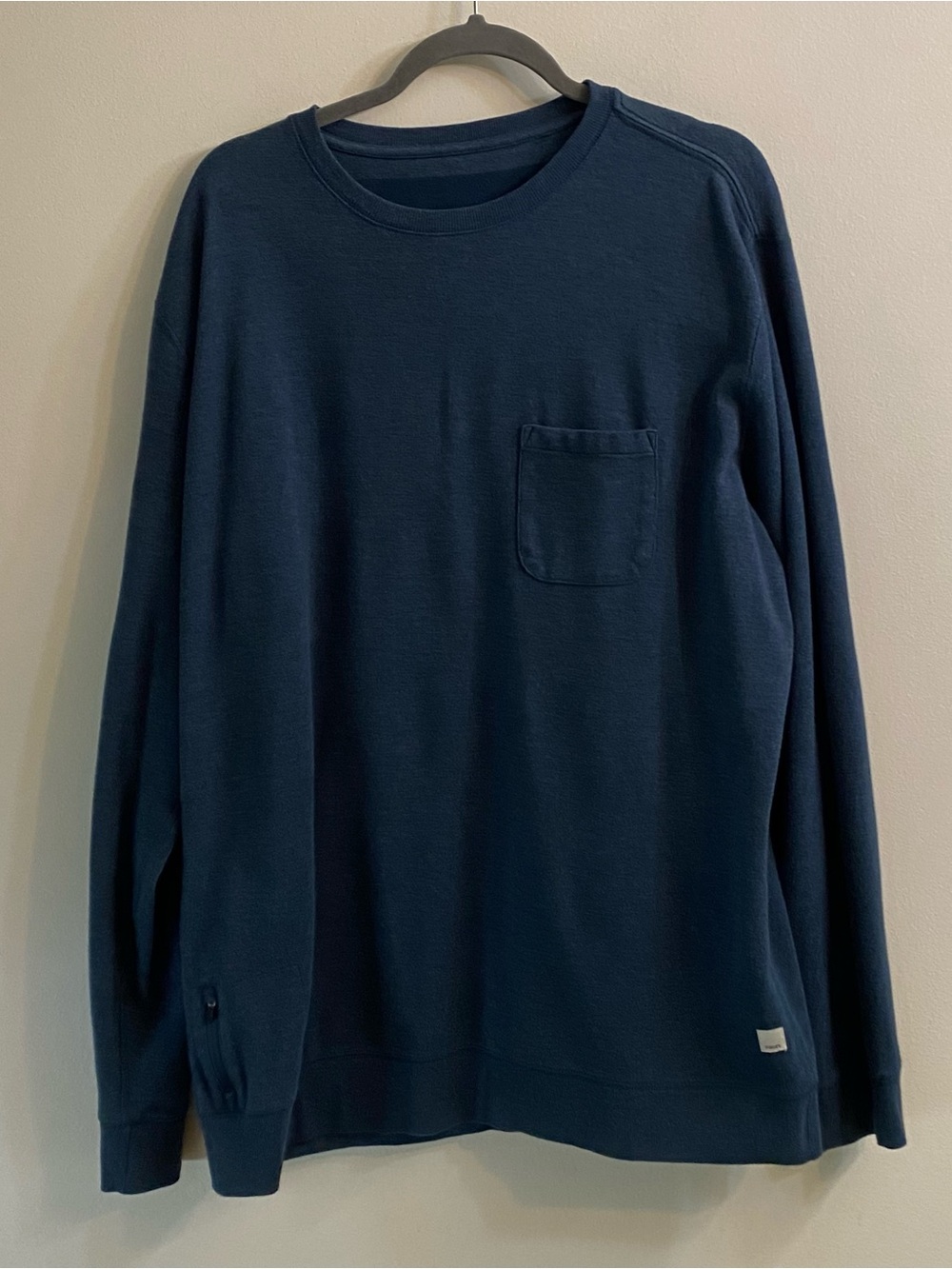 Vuori Men’s Jeffreys Pullover LS Shirt Navy Blue Sz 3XL Workout Athletic Gym